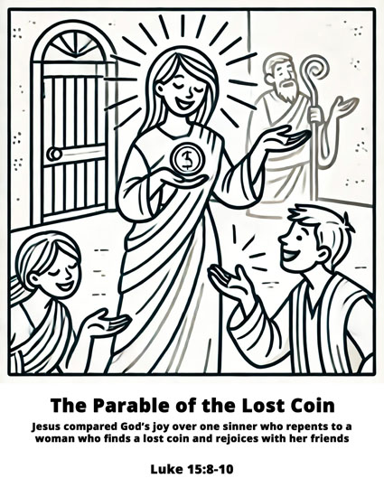 The Parable of the Lost Coin Bible Coloring Page -Free - Coloring With ...